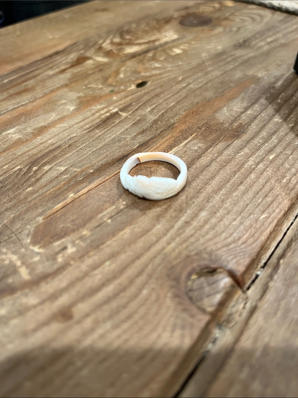 vintage carved shell ring